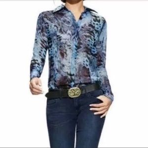 CAbi #609 Semi-Sheer Button Down